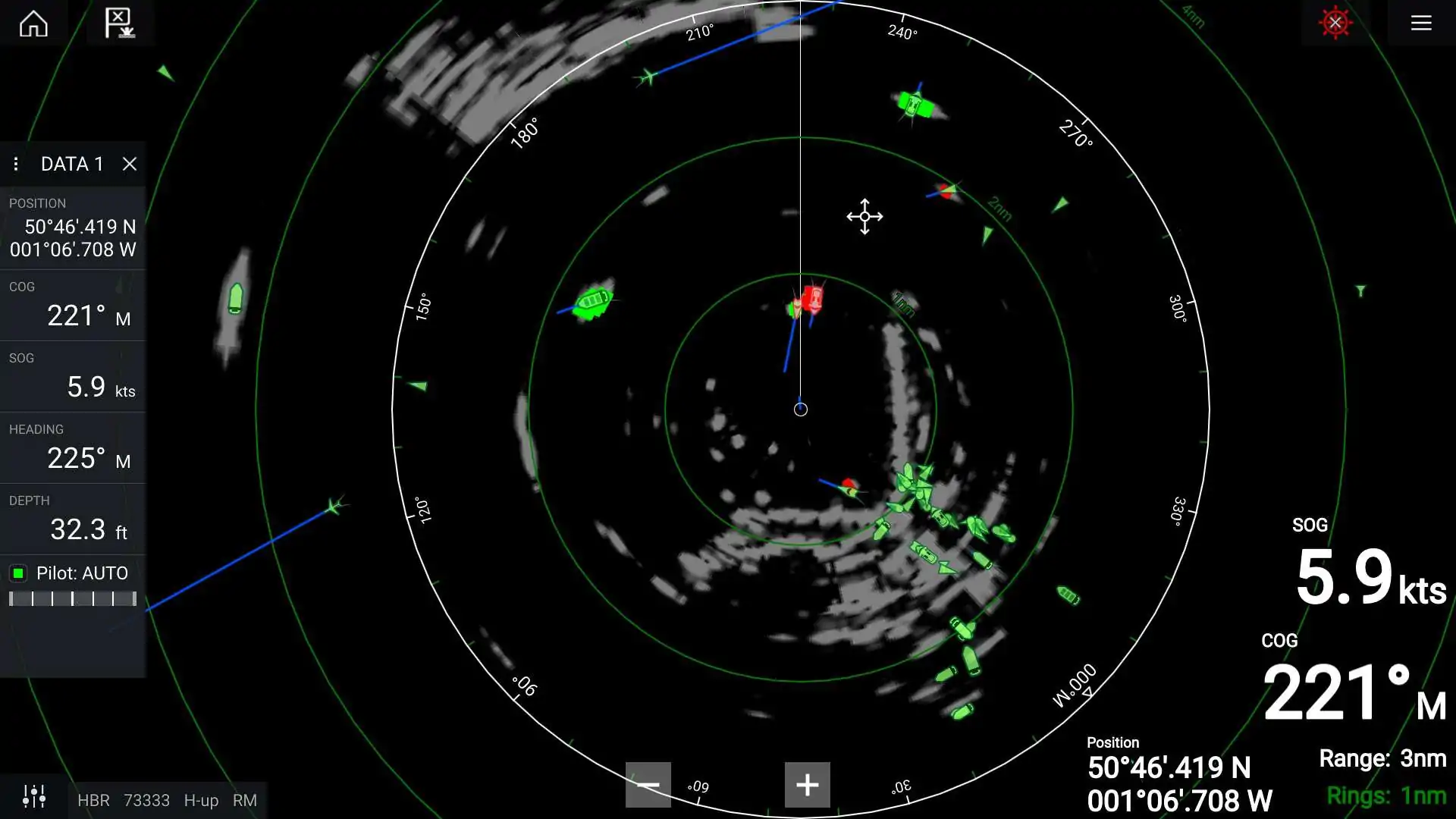 Radar Raymarine Quantum 2 Doppler affichage des cibles