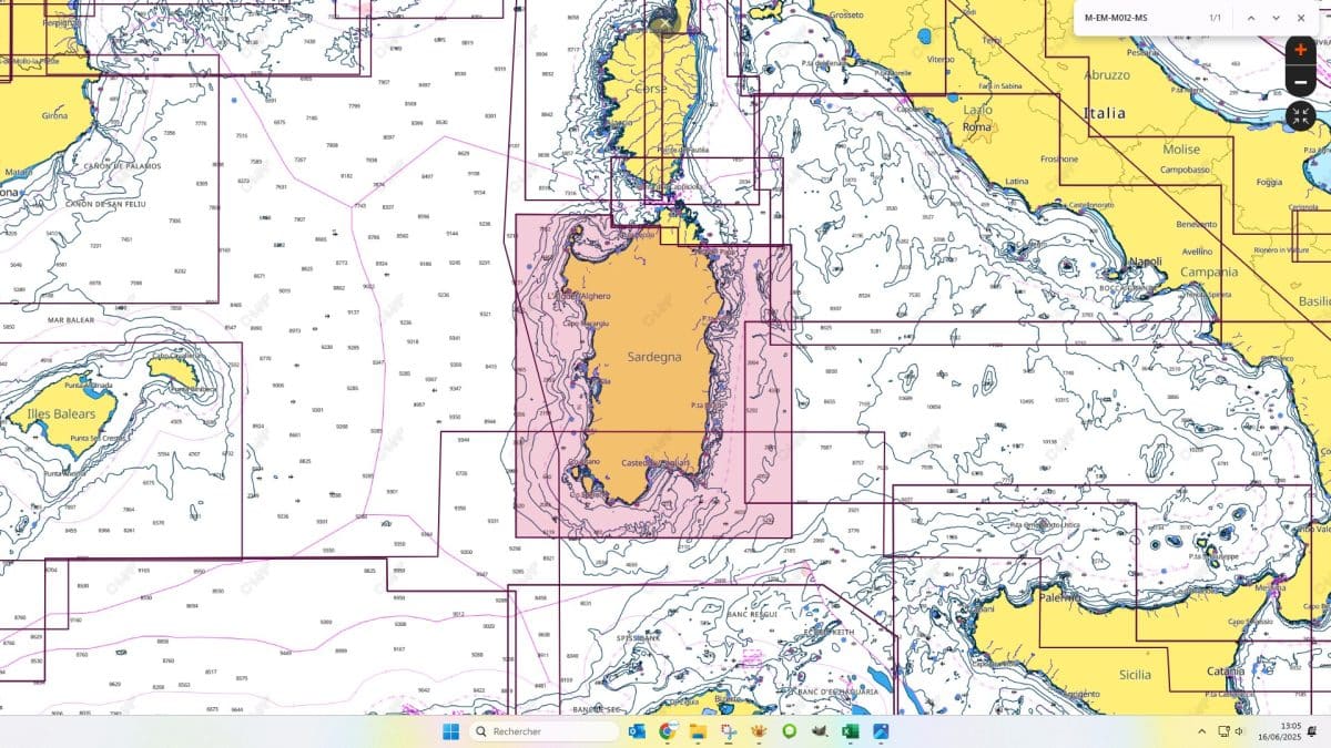 C-MAP SARDINIA SOUTH-MAX-IT M-EM-M012-MS cartographie marine