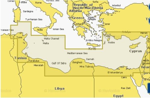 Carte marine Navionics Platinium+ NPEU016R - Mediterranean Sea, Southeast - 010-C1320-40