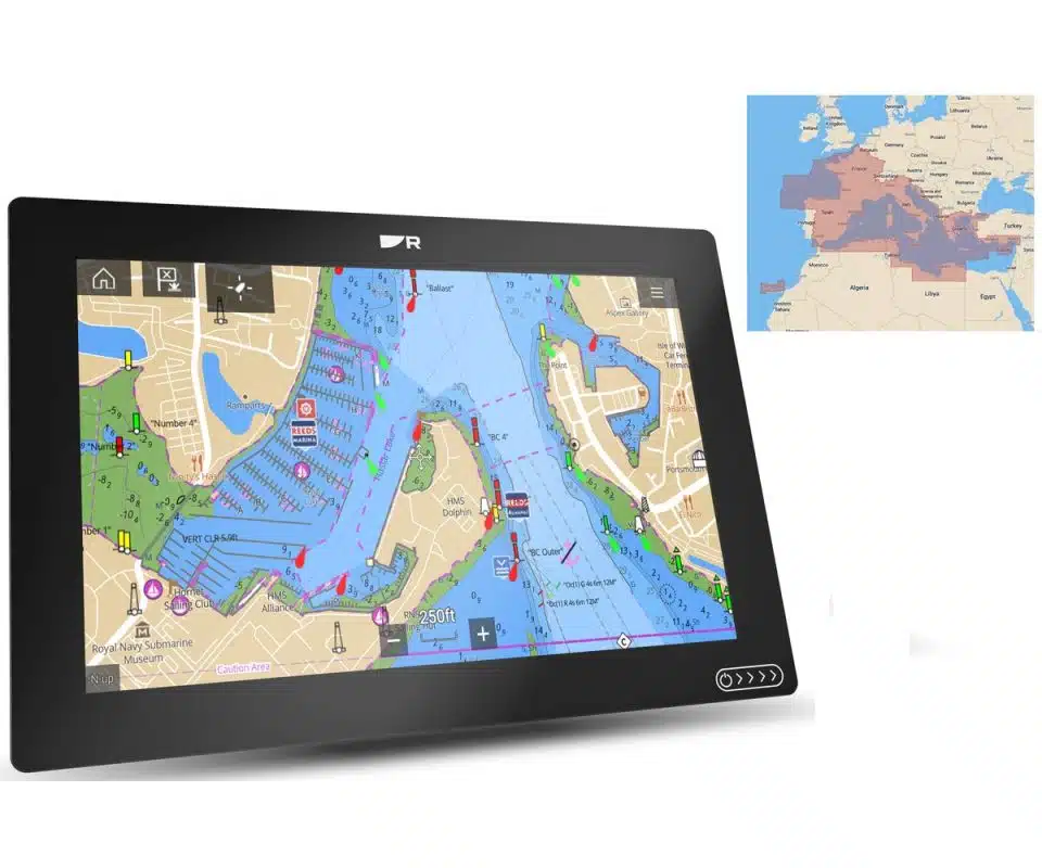 Interface Lighthouse Raymarine Axiom+ cartographie