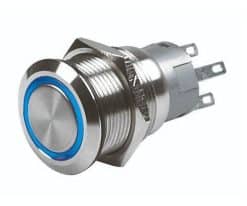 Interrupteur inox à LED bleue 12V on-off - MARINCO_1
